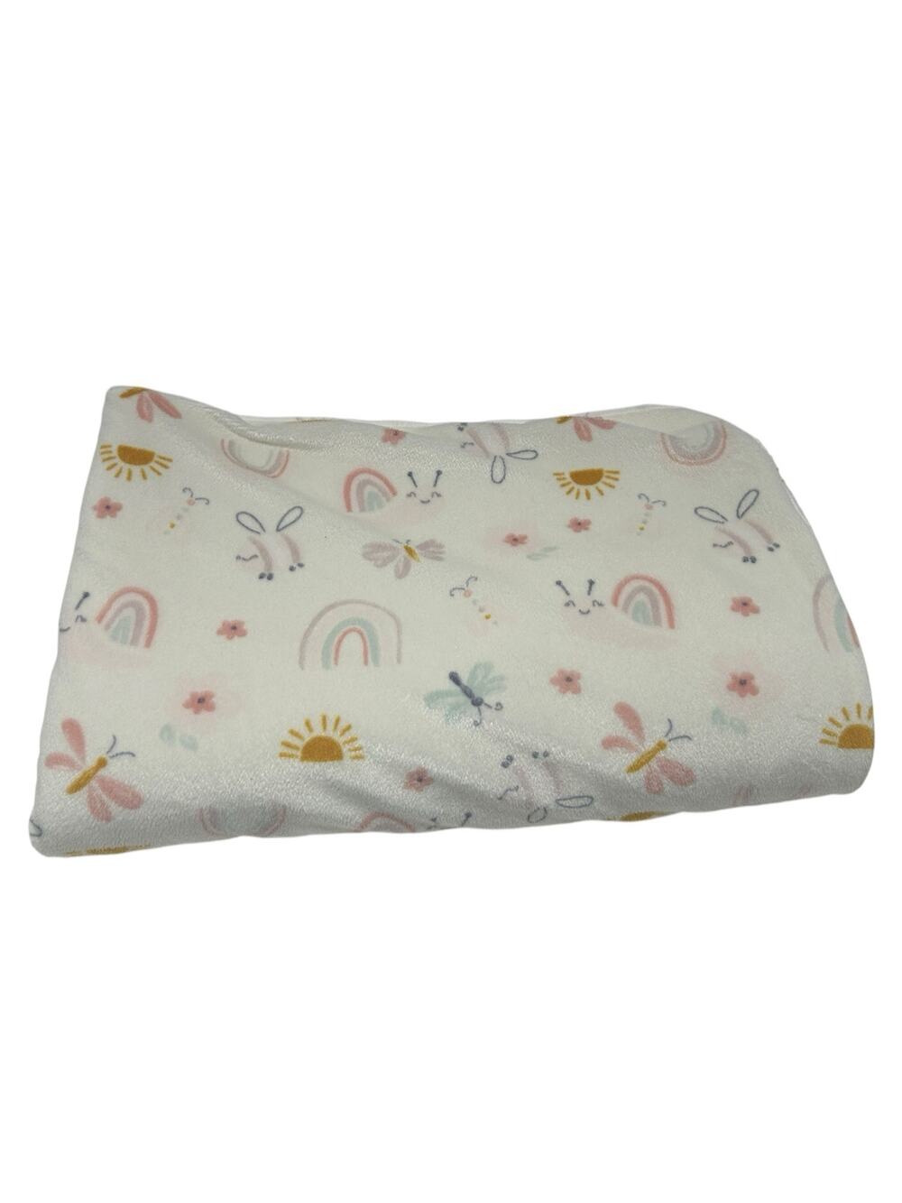 Chick Pea Rainbow Baby Blanket Sherpa Sun Bumble Bee Butterfly Flower Snail
